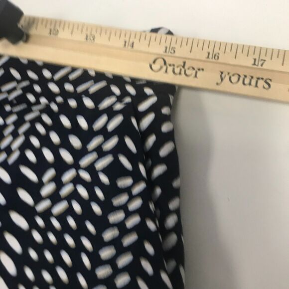 Ann Taylor LOFT Crop Pant Womens 6P 6 Petite Navy White Wide Leg Side Zip - Picture 8 of 11